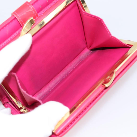 LOUIS VUITTON Vernis PortefeuilleViennois Wallet Fuchsia M91254 LV Auth 203329