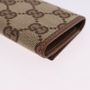 GUCCI GG Canvas Key Case Beige Gold 127048 Auth 203330V-16