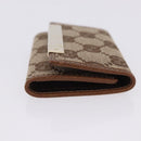GUCCI GG Canvas Key Case Beige Gold 127048 Auth 203330V-3
