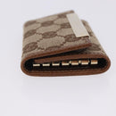 GUCCI GG Canvas Key Case Beige Gold 127048 Auth 203330V-4