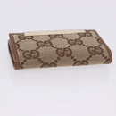 GUCCI GG Canvas Key Case Beige Gold 127048 Auth 203330V-5