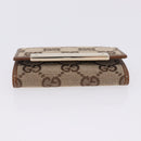 GUCCI GG Canvas Key Case Beige Gold 127048 Auth 203330V-6
