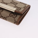 GUCCI GG Canvas Key Case Beige Gold 127048 Auth 203330V-14