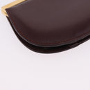 CARTIER Must Line Coin Purse Leather Bordeaux Gold Auth 203332V-15