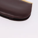 CARTIER Must Line Coin Purse Leather Bordeaux Gold Auth 203332V-16