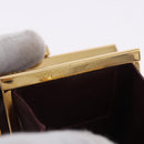CARTIER Must Line Coin Purse Leather Bordeaux Gold Auth 203332V-8