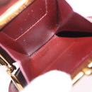 CARTIER Must Line Coin Purse Leather Bordeaux Gold Auth 203332V-9