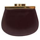CARTIER Must Line Coin Purse Leather Bordeaux Gold Auth 203332V-2