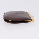 CARTIER Must Line Coin Purse Leather Bordeaux Gold Auth 203332V-3