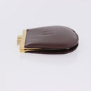 CARTIER Must Line Coin Purse Leather Bordeaux Gold Auth 203332V-4