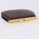 CARTIER Must Line Coin Purse Leather Bordeaux Gold Auth 203332V-5