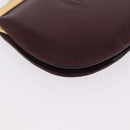 CARTIER Must Line Coin Purse Leather Bordeaux Gold Auth 203332V-7