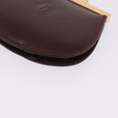 CARTIER Must Line Coin Purse Leather Bordeaux Gold Auth 203332V-14
