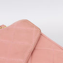 CHANEL Matelasse Chain Shoulder Bag Lamb Skin Pink Gold CC Auth 203333V-10