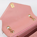 CHANEL Matelasse Chain Shoulder Bag Lamb Skin Pink Gold CC Auth 203333V-18