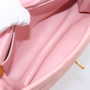 CHANEL Matelasse Chain Shoulder Bag Lamb Skin Pink Gold CC Auth 203333V-11