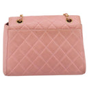 CHANEL Matelasse Chain Shoulder Bag Lamb Skin Pink Gold CC Auth 203333V-2