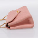 CHANEL Matelasse Chain Shoulder Bag Lamb Skin Pink Gold CC Auth 203333V-3