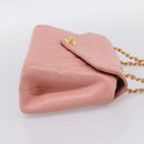 CHANEL Matelasse Chain Shoulder Bag Lamb Skin Pink Gold CC Auth 203333V-4