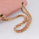 CHANEL Matelasse Chain Shoulder Bag Lamb Skin Pink Gold CC Auth 203333V-7