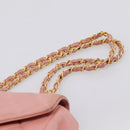 CHANEL Matelasse Chain Shoulder Bag Lamb Skin Pink Gold CC Auth 203333V-14