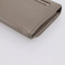 PRADA Long Wallet Leather Beige Silver Auth 203336A-15
