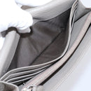 PRADA Long Wallet Leather Beige Silver Auth 203336A-20