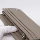 PRADA Long Wallet Leather Beige Silver Auth 203336A-24