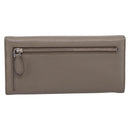 PRADA Long Wallet Leather Beige Silver Auth 203336A-2
