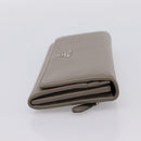 PRADA Long Wallet Leather Beige Silver Auth 203336A-4