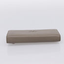PRADA Long Wallet Leather Beige Silver Auth 203336A-5