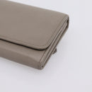 PRADA Long Wallet Leather Beige Silver Auth 203336A-7
