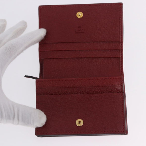 GUCCI Web Sherry Line Trifold Wallet PVC Red Gold 523155 Auth 203338M