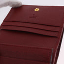 GUCCI Web Sherry Line Trifold Wallet PVC Red Gold 523155 Auth 203338M-16