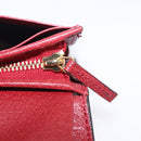 GUCCI Web Sherry Line Trifold Wallet PVC Red Gold 523155 Auth 203338M-19