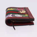 GUCCI Web Sherry Line Trifold Wallet PVC Red Gold 523155 Auth 203338M-5