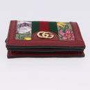 GUCCI Web Sherry Line Trifold Wallet PVC Red Gold 523155 Auth 203338M-7