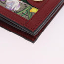 GUCCI Web Sherry Line Trifold Wallet PVC Red Gold 523155 Auth 203338M-8