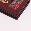 GUCCI Web Sherry Line Trifold Wallet PVC Red Gold 523155 Auth 203338M-9