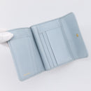 Miu Miu Matelasse Bifold Wallet Leather Light Blue Gold Auth 203339M-8