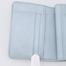 Miu Miu Matelasse Bifold Wallet Leather Light Blue Gold Auth 203339M-19