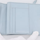 Miu Miu Matelasse Bifold Wallet Leather Light Blue Gold Auth 203339M-20
