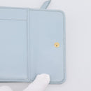Miu Miu Matelasse Bifold Wallet Leather Light Blue Gold Auth 203339M-21