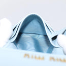 Miu Miu Matelasse Bifold Wallet Leather Light Blue Gold Auth 203339M-22