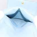 Miu Miu Matelasse Bifold Wallet Leather Light Blue Gold Auth 203339M-23