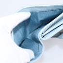Miu Miu Matelasse Bifold Wallet Leather Light Blue Gold Auth 203339M-9