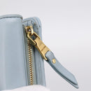 Miu Miu Matelasse Bifold Wallet Leather Light Blue Gold Auth 203339M-24