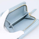 Miu Miu Matelasse Bifold Wallet Leather Light Blue Gold Auth 203339M-10