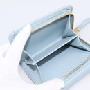 Miu Miu Matelasse Bifold Wallet Leather Light Blue Gold Auth 203339M-25
