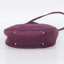 TORY BURCH Hand Bag Leather 2way Purple Gold Tone Auth 203348A-5